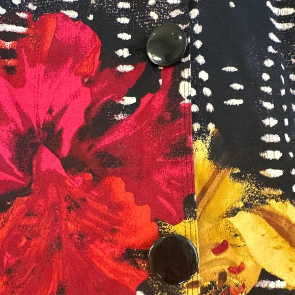 Chico’s Boho, Floral Abstract Button Down Dress Blazer - Picture 3 of 4